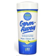 Germ Away Antibacterial Hand & Face Wipes, 12 canister, 80 wipes per canister