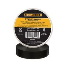 StrongHold™ ST43-075-66BK Electrical Tape, Black, PVC, Prof Grade, 66 ft Length, 0.75