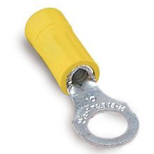 Sta-Kon® 10RC-516 RC Series Insulated Ring Terminal, 12 to 10 AWG Conductor, 1.17 in L, Brazed Seam Barrel, Copper, Yellow