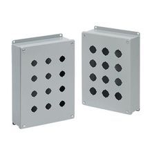 nVent HOFFMAN E4PB PB1 Pushbutton Enclosure, 10-1/4 in L x 3-1/4 in W x 2-3/4 in D, NEMA 12, Steel