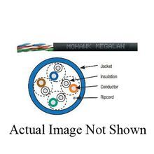 Mohawk Cable MegaLAN® M56882B Cat 5e UTP Twisted Pair Plenum Cable, (4 Pair) 24 AWG Solid Bare Copper Conductor, 1 m L