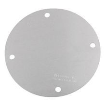 Red Dot® SS-B Blank Weatherproof Round Box Cover With Gasket, 4-1/8 in Dia, Stamped Aluminum