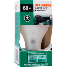 Sylvania ECOLOGIC® RHINOCOAT® SAFELINE® 10082 Class C Standard Specialty Incandescent Lamp, 40 W Wattage, E26 Medium Lamp Base, Incandescent Lamp, A15 Shape, 420 Lumens