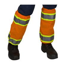 PIP® 319-GT2-OR 2-Tone High Visibility Gaiter, Universal, Hi-Viz Orange, 17-1/2 in L, Polyester, 9 oz Fabric