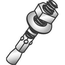 Cully™ 62236 Heavy Duty Wedge Anchor, 3/8 in Dia, 2-1/4 in OAL, 1-1/2 in Thread Length, Steel, Zinc Plated
