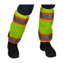 PIP® 319-GT2-LY 2-Tone High Visibility Gaiter, Universal, Hi-Viz Yellow, 17-1/2 in L, Polyester, 9 oz Fabric