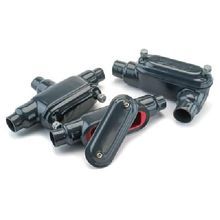 Plasti-Bond PRHT38 Type T Conduit Body, 1 in Hub, 8 Form, Steel, PVC Coated