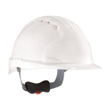 JSP® 280-EV6151V-10 Evolution® 6151V Deluxe Standard Brim Vented Hard Hat, SZ 6-5/8 Fits Mini Hat, SZ 8 Fits Max Hat, HDPE, 6-Point Polyester Strap Suspension, ANSI Electrical Class Rating: Class C, ANSI Impact Rating: Type I, Wheel Ratchet Adjustment