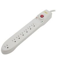 Wiring Device-Kellems SpikeShield® HBL7PS1050A Non-Metallic Surge Protected Outlet Strip, 125 VAC, 15 A, 7 Outlets, 6 ft L Cord