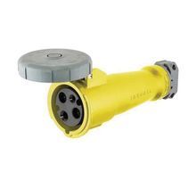 Wiring Device-Kellems HBL316C4W Female Grounding Heavy Duty Standard Watertight Pin and Sleeve Connector, 100 to 130 VAC, 16 A, 2 Poles, 3 Wires, Yellow