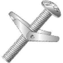 Cully™ 58549 Toggle Bolt With Wings, 1/4-20 Screw, 3 in OAL, Slotted/Phillips® Mushroom Head, 5/8 in Drill, Steel