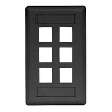 Wiring Device-Kellems IFP16BK IFP Rear Load iSTATION™ Keystone Faceplate, 1 Gangs, Thermoplastic, Flush Mount