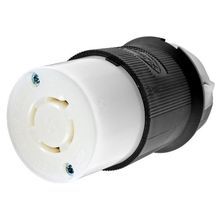 Wiring Device-Kellems Twist-Lock® Insulgrip® HBL2433 Grounding Heavy Duty Locking Connector, 480 VAC, 20 A, 3 Pole, 4 Wires, Black/White