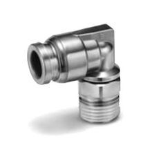SMC® KQG2L11-N04S 90 deg Elbow With Sealant, Elbow, 3/8 x 1/2 in, Tube x MNPT End Style, 316 Stainless Steel
