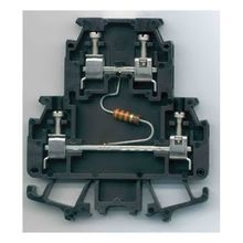 Allen-Bradley 1492-HM2RA103 2-Circuit Fingersafe Terminal Block With 10 kOhm Carbon Fixed Resistor, 600 VAC/VDC, 24 A, 30 to 12 AWG Wire