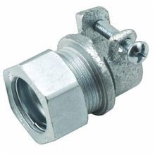 RACO® 1942 Conduit Squeeze/Compression Coupling, 1/2 in, For Use With Flexible Metal Conduit to EMT Conduit, Malleable Iron, Electroplated Zinc