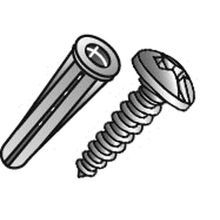 Cully™ 39818 Conical Wall Anchor Kit, Specifications: #8 x 1 in Screw, 3/16 in Drill, 7/8 in Minimum Embedment Depth, Slotted/Phillips® Combo Drive, 201 Piece, Plastic/Steel, Red