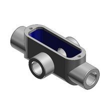 T&B® BlueKote® X448 Type X Conduit Body With Cover, 1-1/4 in Hub, 8 Form, 24 cu-in Capacity, Gray Iron, Zinc Plated/Epoxy Powder Coated