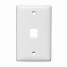 Bryant Electric netSELECT® NSP11W Rear Load Multimedia Faceplate, 1 Gang, 1 Port, Audio/Video/Voice/Data Module, Flush Mount, Thermoplastic