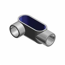 T&B® Industrial Fitting BlueKote® LR17 Type LR Conduit Body, 1/2 in Hub, 7, 4 cu-in, Iron, Zinc Plated