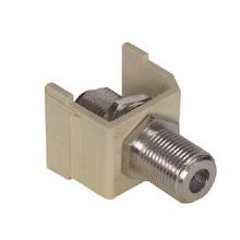 Hubbell® iSTATION™ SFFEX Keystone Jack F-Coax Connector, Type F Coupler Bulkhead Female Connector, RG6/RG59 Coaxial Cable