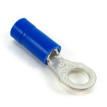 Sta-Kon® 14RB-14 RB Series Insulated Ring Terminal, 18 to 14 AWG Conductor, 1.14 in L, Brazed Seam Barrel, Copper, Blue