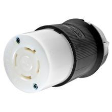 Wiring Device-Kellems Twist-Lock® Insulgrip® HBL2743 Grounding Heavy Duty Watertight Locking Connector, 600 VAC, 30 A, 3 Pole, 4 Wires, Black/White