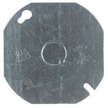 Steel City® 54-C-6 Flat Box Cover With Knockouts, 4 in Dia, Steel