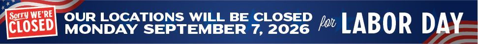 In observance of Labor Day, all K.L. Jack locations will be closed on Monday, September 7.