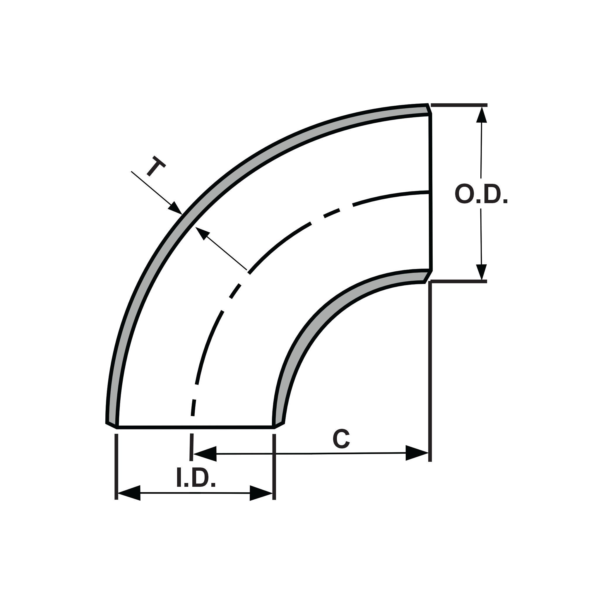 thumbnail interactive-video image 1 of 2-1/2" Schedule 80 Long Radius 90° Butt Weld Elbow - WPB Carbon Steel (B011012) 1 of 5