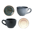Colorful Tea Cups & Saucers