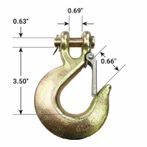 1/2" Alloy G70 Clevis Slip Hook with Latch Yellow Zinc