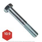 M8-1.25 x 75mm Zinc Plated Hex Head Cap Screw DIN 931 Class 10.9