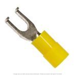 Nylon Insulated Flanged Spade Terminal Yellow 12-10 AWG, #8 Stud - 50 Pack
