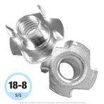 #8-32 Stainless Steel Tee Nut 4-Prong 18-8