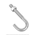 3/8"-16 x 3-3/4" Stainless Steel J-Bolt with Nut - 10 per Box