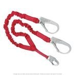 3M Protecta PRO 6 ft. Stretch Twin Leg 100% Tie-Off Shock Absorbing Lanyard, 2 Rebar Hooks,1340161