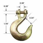 1/4" Alloy G70 Clevis Slip Hook Yellow Zinc