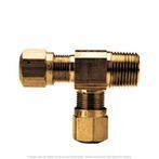 Brass DOT Male Run Tee 1/4" Tube x 1/8" MNPT x 1/4" Tube