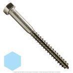 3/8" x 4-1/2" Stainless Steel Hex Lag Screw 18-8