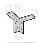 Zinc Plated Double Corner Connection 4-Hole Mount