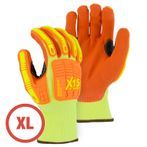 Majestic 35-557Y Hi-Vis X15 Knucklehead ANSI A4 Cut & Impact Resistant Gloves XL