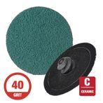 3M Green Corps 2" Roloc TR Disc 36525, 40G Ceramic - 25 Per Box