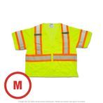 Hi-Viz Mesh Safety Vest, DOT Striping, ANSI Class 3, Yellow, Medium