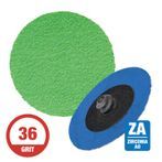 CGW 59595  3" Quick Change Disc Roll-On Arb. 36G  Zirconia Grind Aid 50 per Box