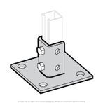 Zinc Plated Square Strut Base 6-Hole Mount