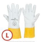 Tillman 25B 4" Cuff Lightweight Pearl Deerskin Leather Welding Gloves Large