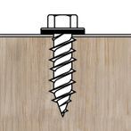 #9 x 2" Dagger-Tite Hex Washer Type 17 Metal to Wood Screws, Bonded Washer, Dagger-Guard Coated