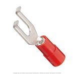 Nylon Insulated Flanged Spade Terminal Red 22-18 AWG, #10 Stud - 50 Pack