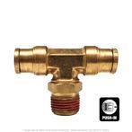 DOT Male Push-To-Connect Swivel Branch Tee, 1/4" Tube x 1/4" Tube x 1/8" MPT